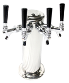 4 FAUCET BEER TOWER WITH 304SS FAUCETS & SHANKS LESS HOSES