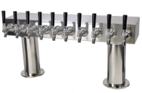 10 FAUCET Pass/THRU TOWER-ALL 304SS -4" BASES-NSF